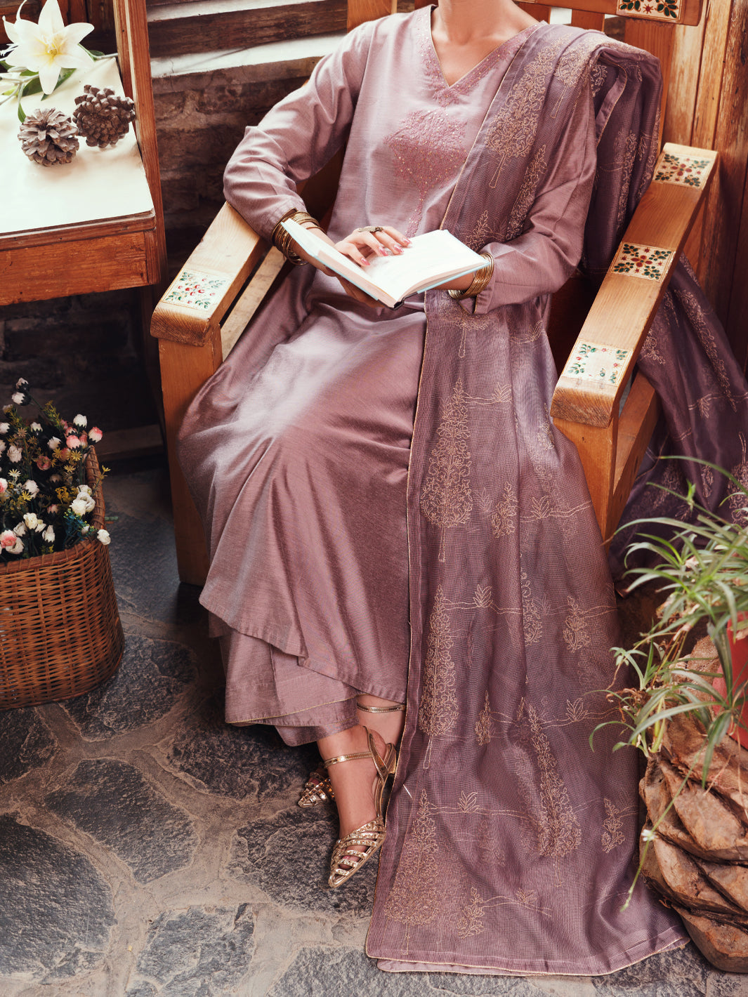 Poly Cotton Fawn Stitched Suit - Almirah