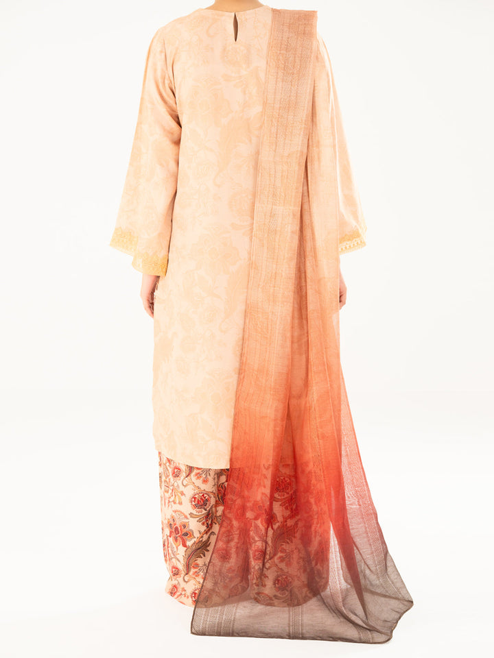 Jacquard Khaki Stitched Suit - Almirah