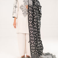 Karandi White Stitched Suit - Almirah