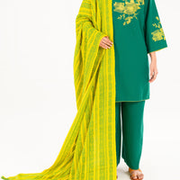 Karandi Green Stitched Suit - Almirah