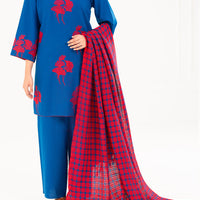 Karandi Blue Stitched Suit - Almirah