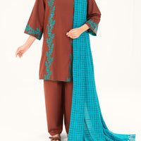 Karandi Brown Stitched Suit - Almirah