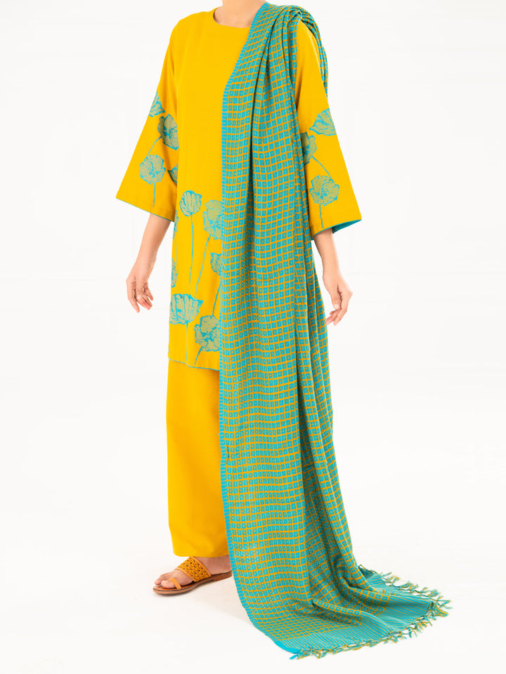 Karandi Mustard Stitched Suit - Almirah