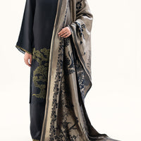 Silk Black Stitched Suit - Almirah
