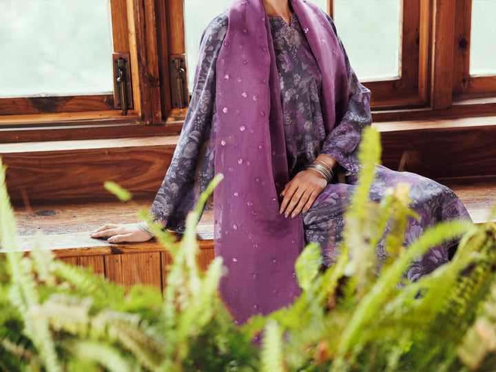 Viscose Purple Stitched Suit - Almirah