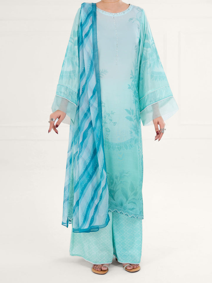 Thai Silk Ferozi Stitched Suit - Almirah