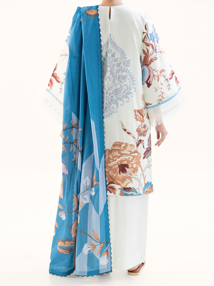 Cambric Cream Unstitched Suit - Almirah