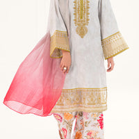 Jacquard Pistachio Green Unstitched Suit - Almirah