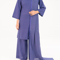 Cambric Purple Stitched Suit - Almirah