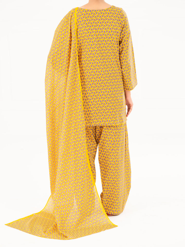 Cambric Mustard Stitched Suit - Almirah