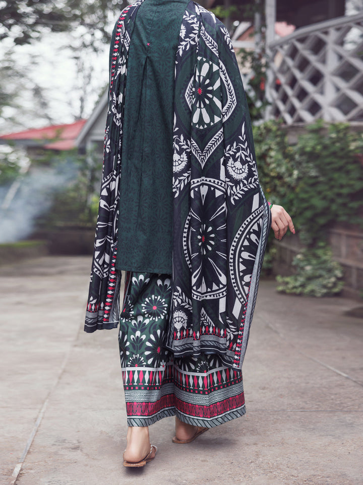 Cambric Charcoal Stitched Suit - Almirah