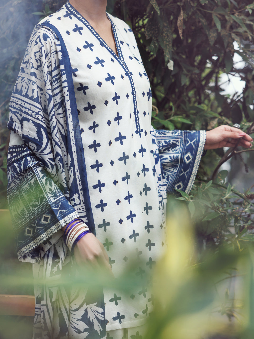 Cambric Off White Stitched Suit - Almirah