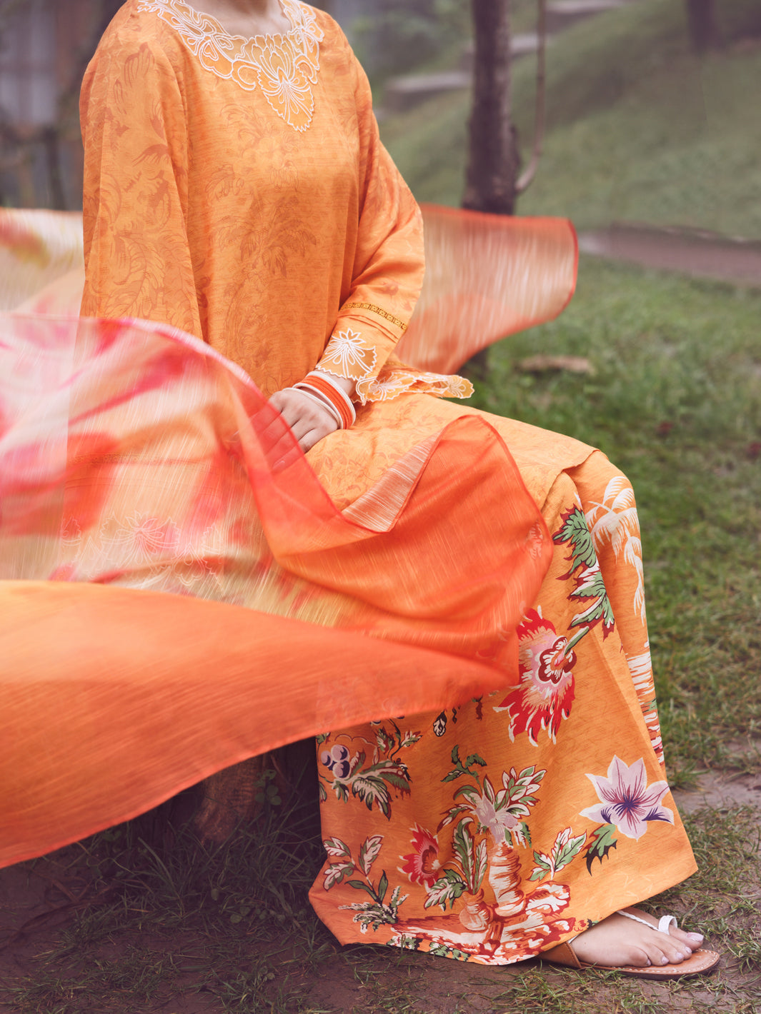 Swiss Jacquard Yellow Stitched Suit - Almirah