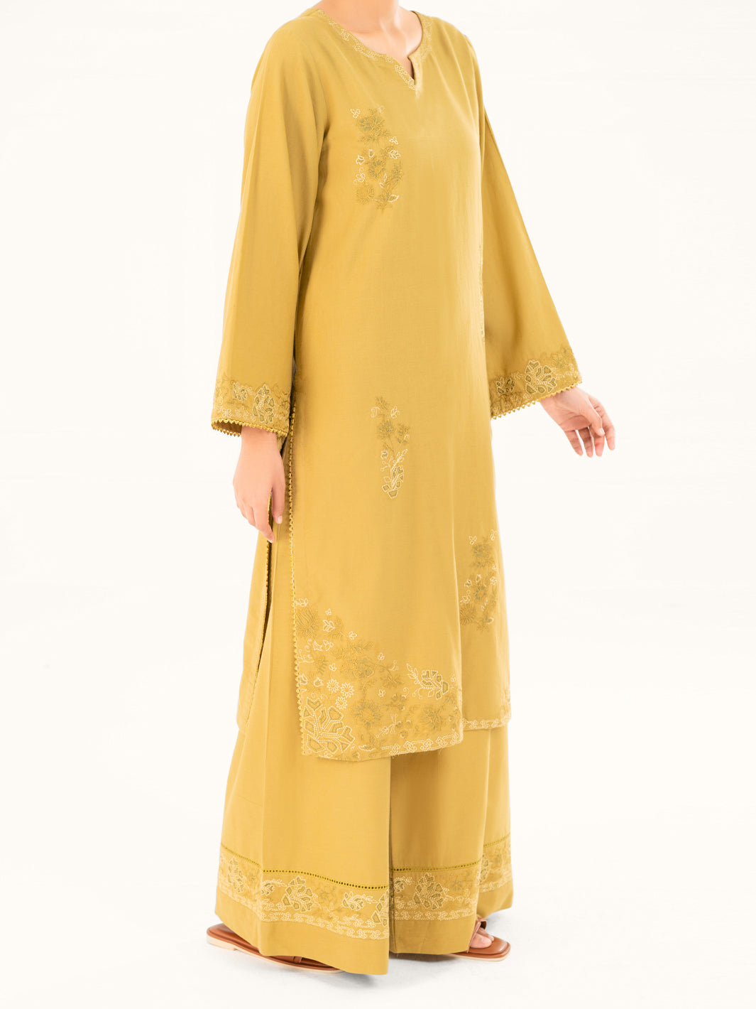 Cambric Mehendi Green Kurti - Almirah