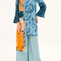 Poly Cambric Aqua Blue Stitched Suit - Almirah