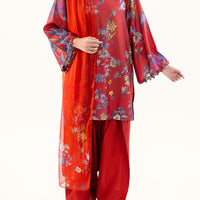 Cambric Rust Unstitched Suit - Almirah