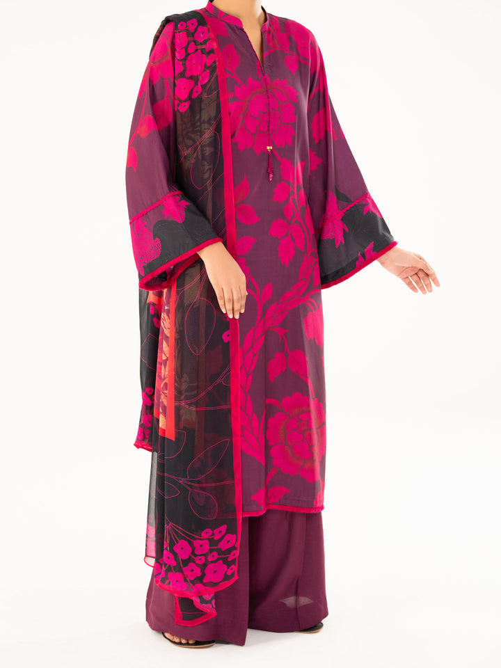 Cambric Purple Unstitched Suit - Almirah