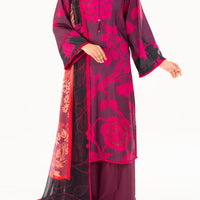Cambric Purple Unstitched Suit - Almirah