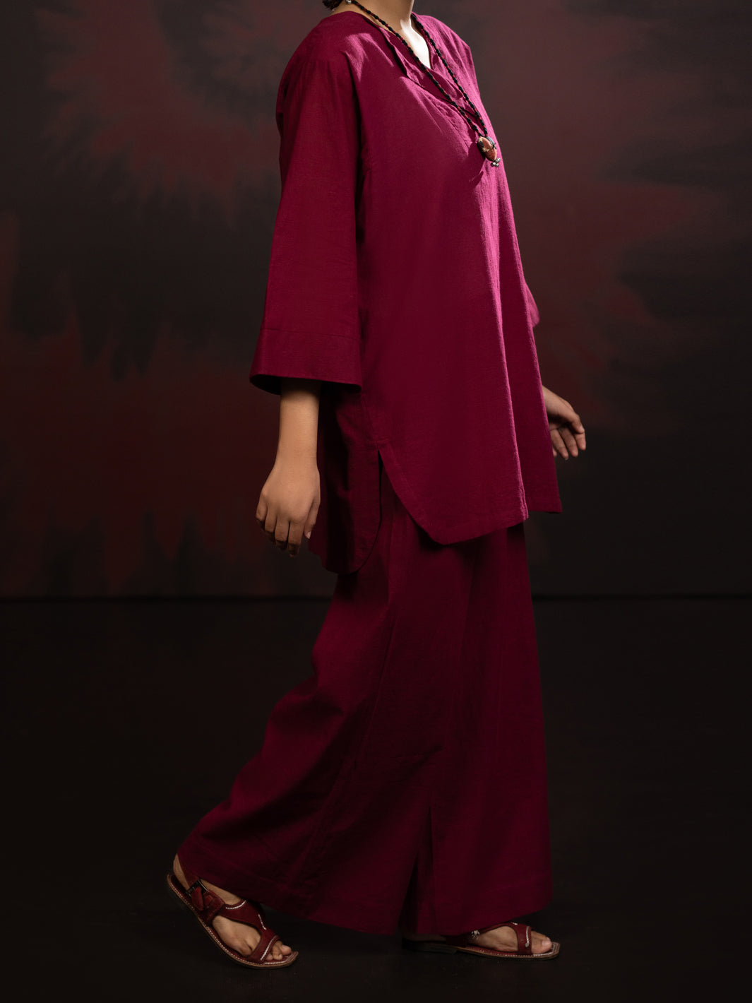 Maroon Stitched Suit - Almirah