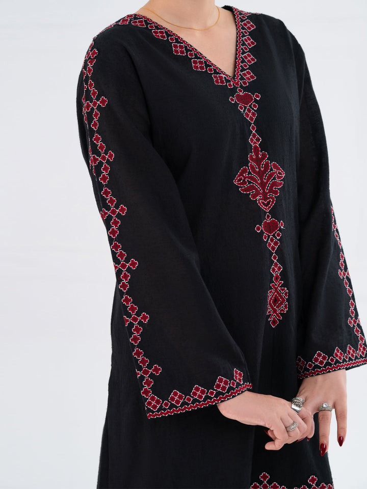 Cambric Black Stitched Suit - Almirah