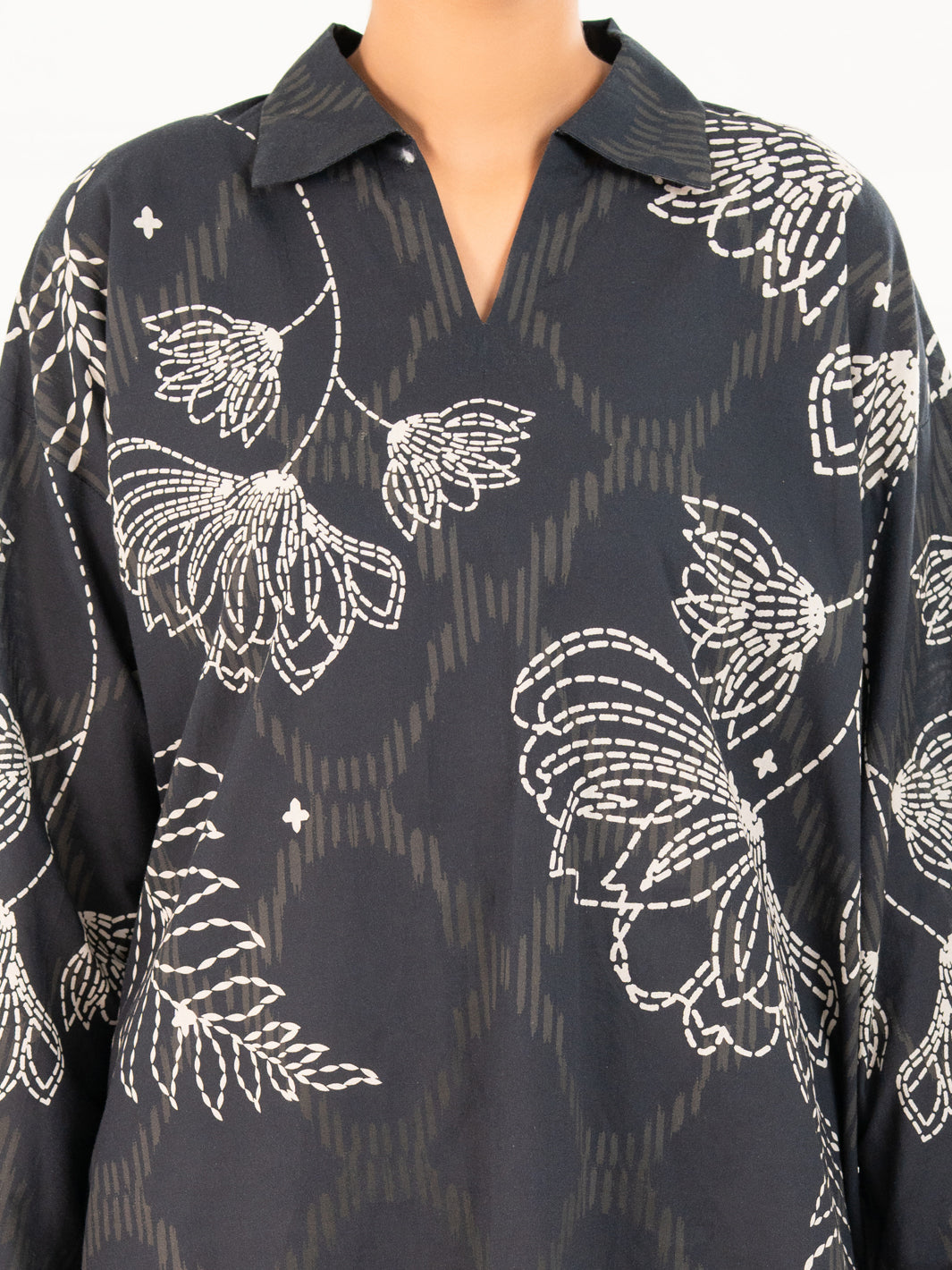 Cambric Black Kurti - Almirah