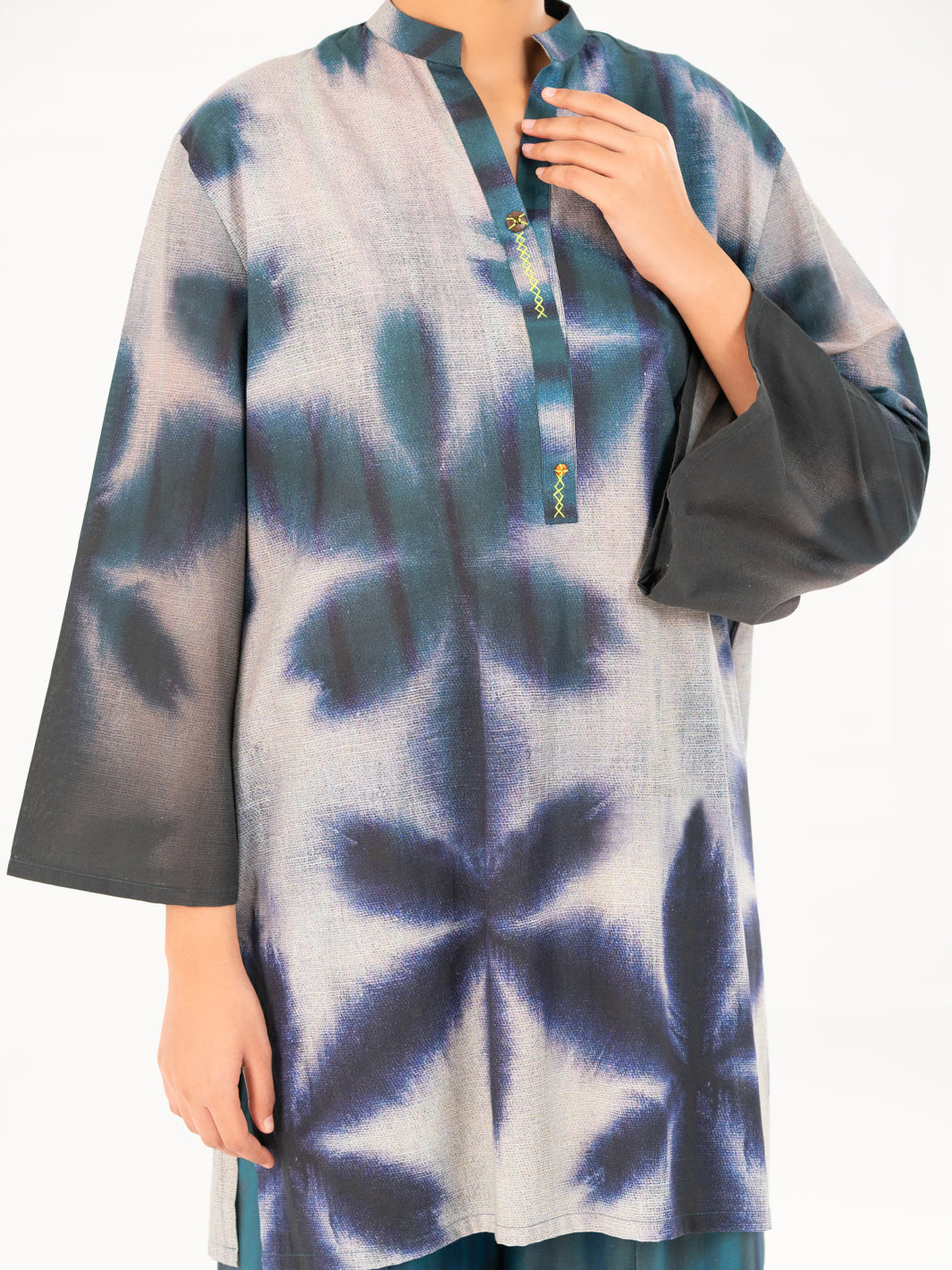 Cambric Teal Kurti - Almirah