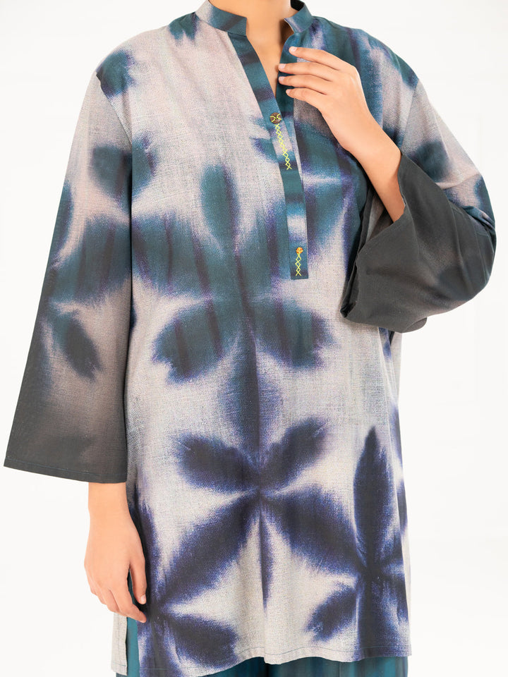 Cambric Teal Kurti - Almirah