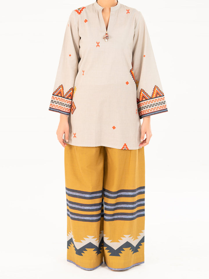 Cambric Beige Kurti - Almirah