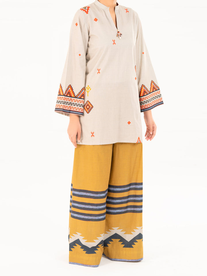 Cambric Beige Kurti - Almirah