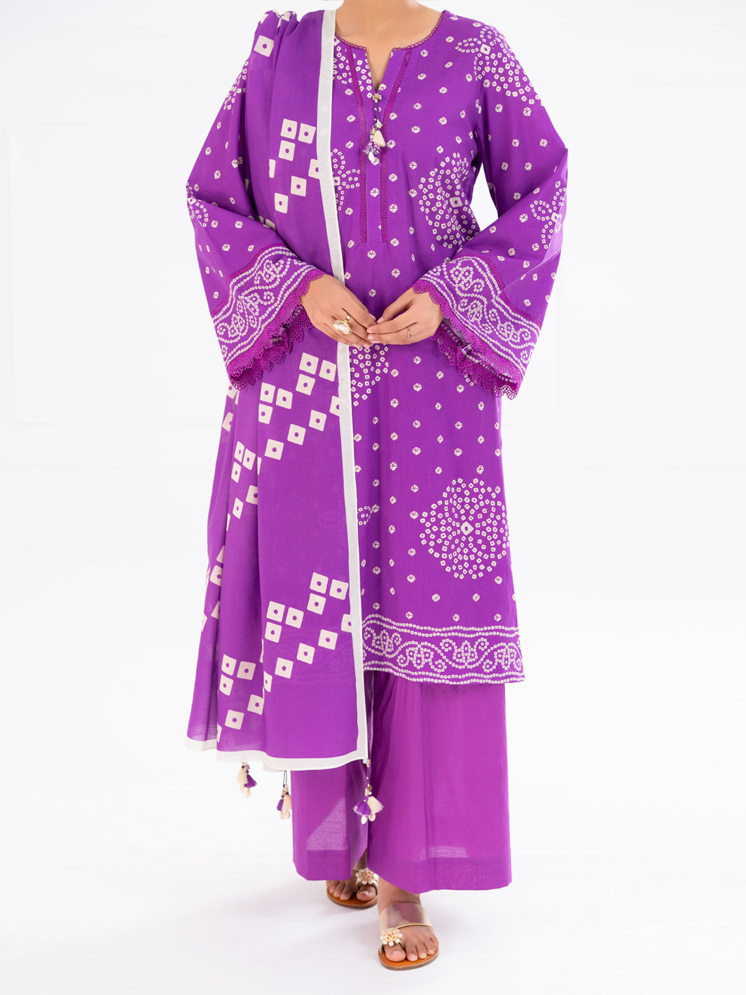 Cambric Light Purple Stitched Suit - Almirah