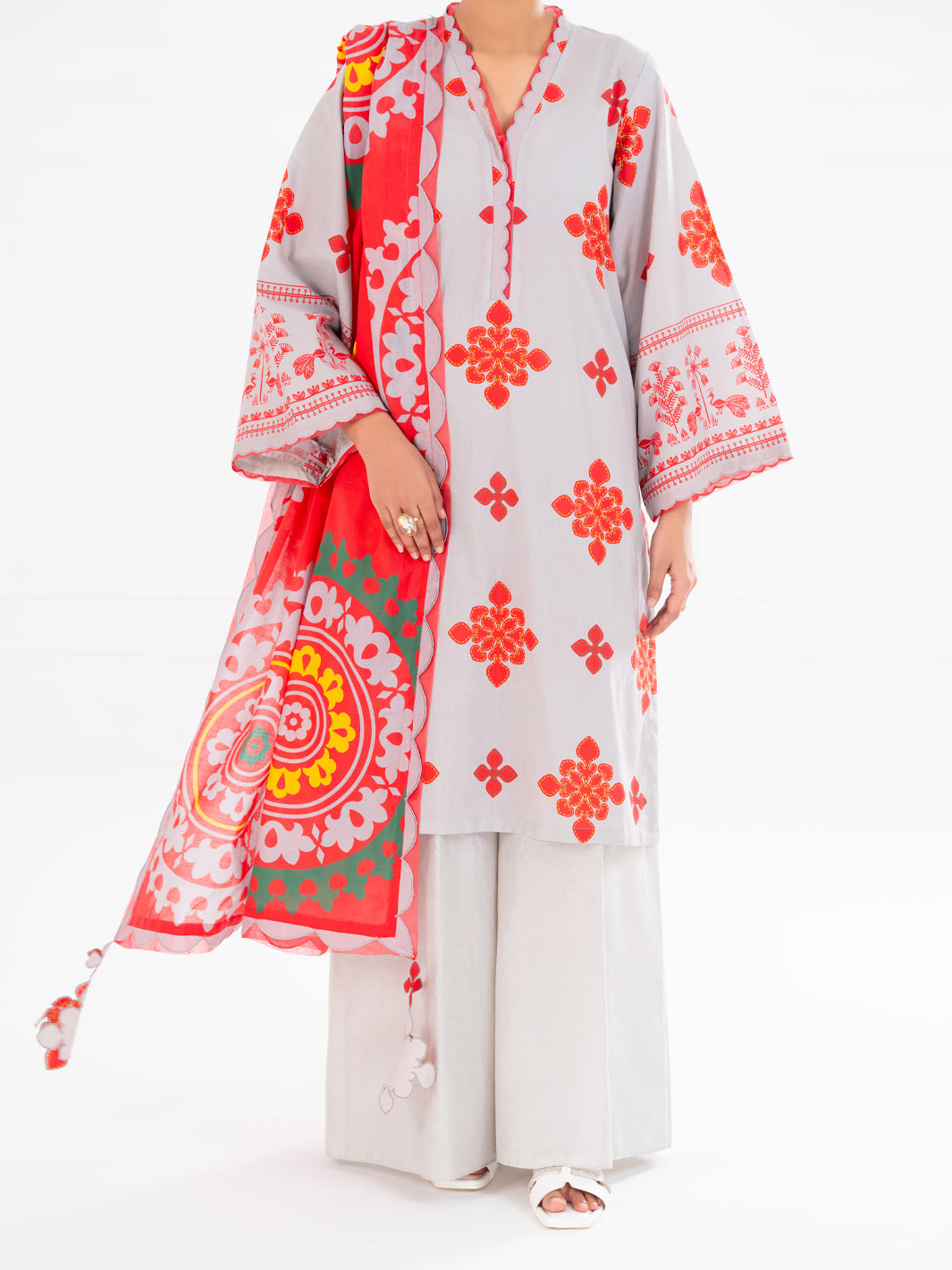 Cambric Light Pink Stitched Suit - Almirah