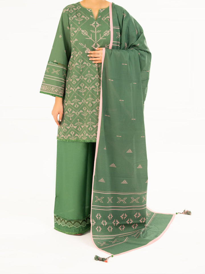 Cambric Green Unstitched Suit - Almirah
