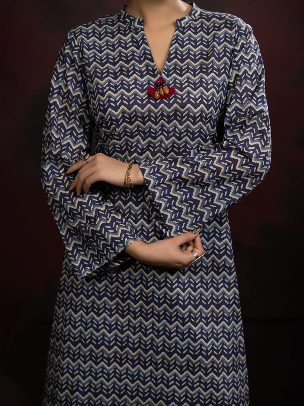 Cambric Blue Stitched Suit - Almirah