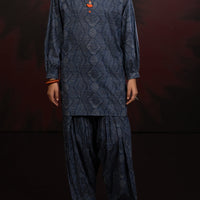 Cambric Charcoal Stitched Suit - Almirah