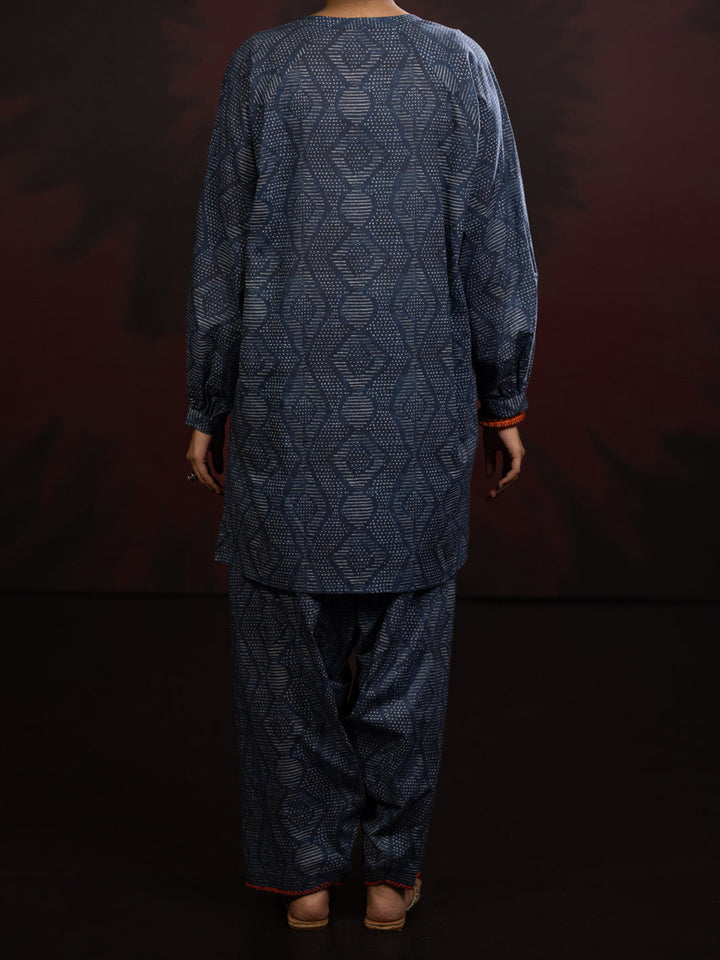 Cambric Charcoal Stitched Suit - Almirah
