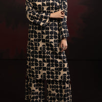 Cambric Black & White Stitched Suit - Almirah