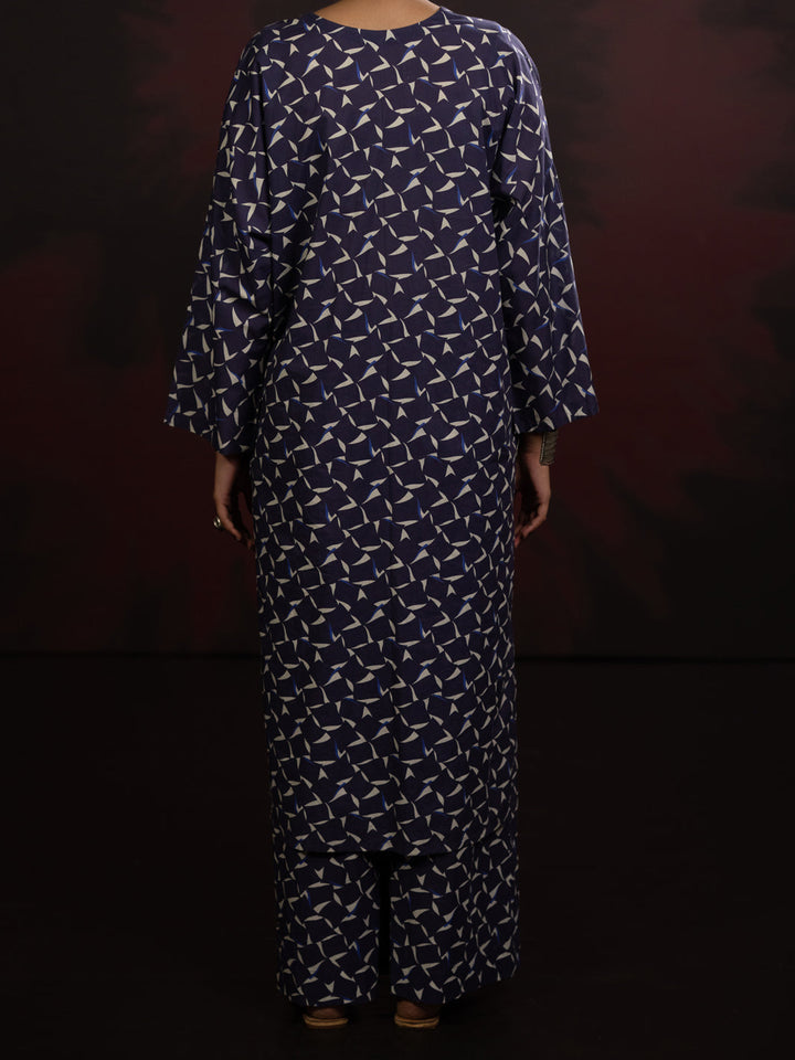Cambric Blue Stitched Suit - Almirah