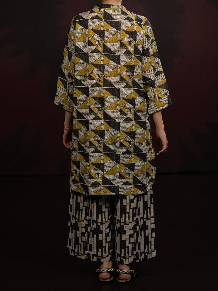 Slub Khaddar Charcoal Stitched Suit - Almirah