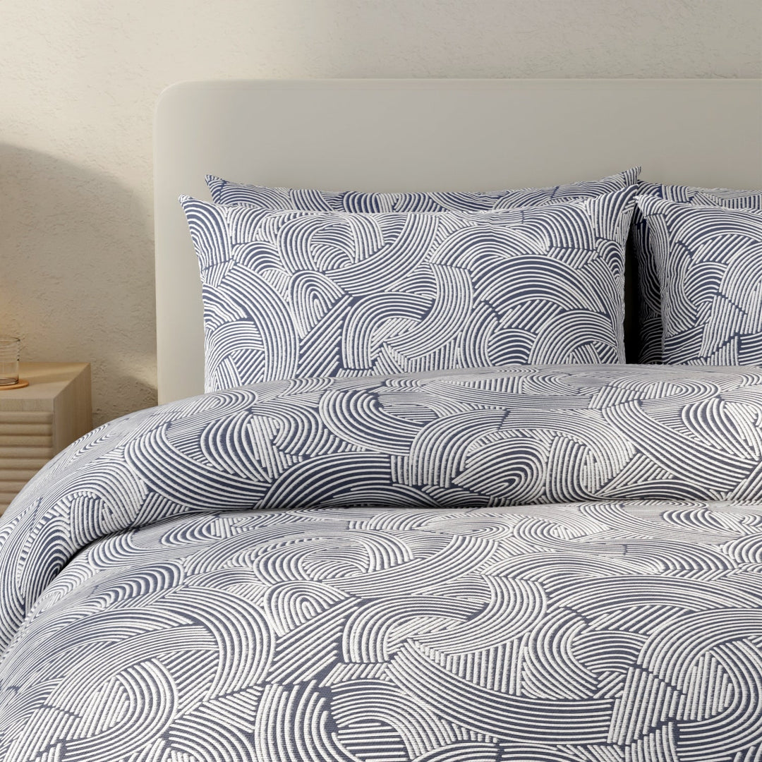 Vantona Abstract Mark Duvet Cover Set - Blue