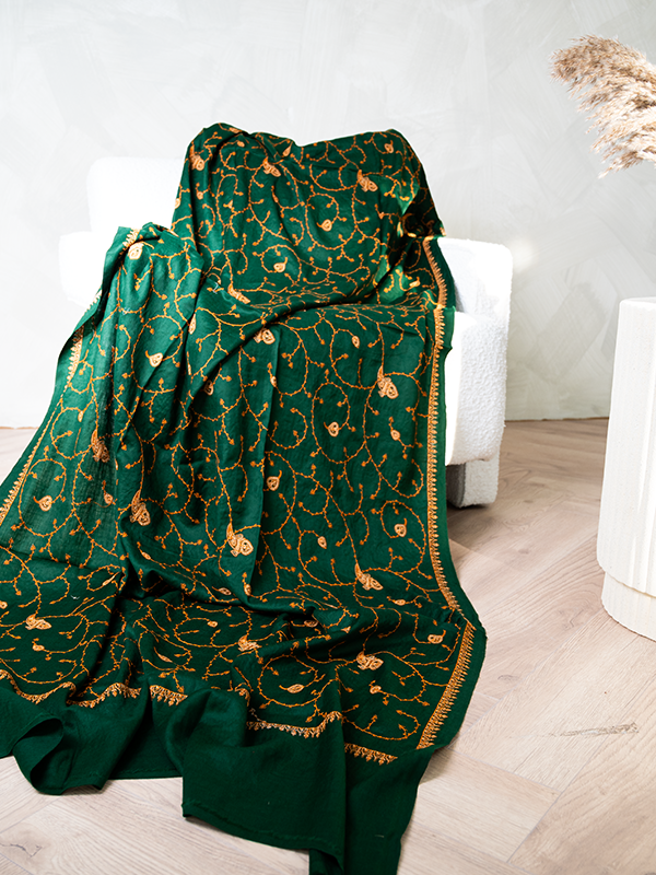 Jall Dark Green Shawl  - Janan