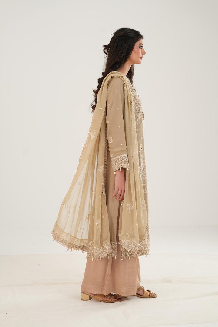 Beige Dusk - Farasha Essence Formals Stitched