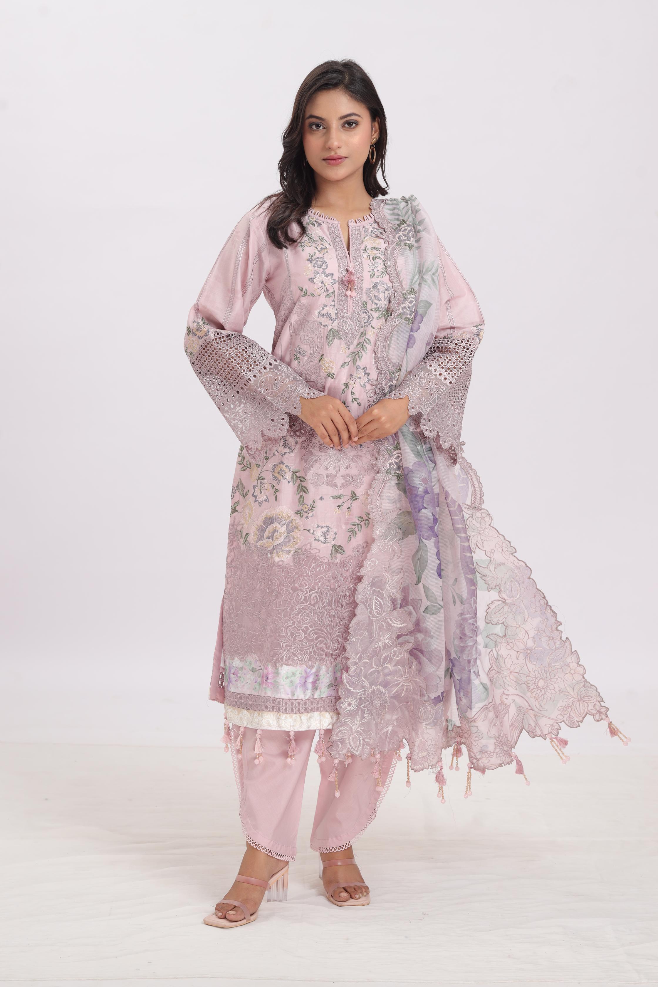 Design 8 - Baroque Eid Swiss Lawn Stitched – Janan