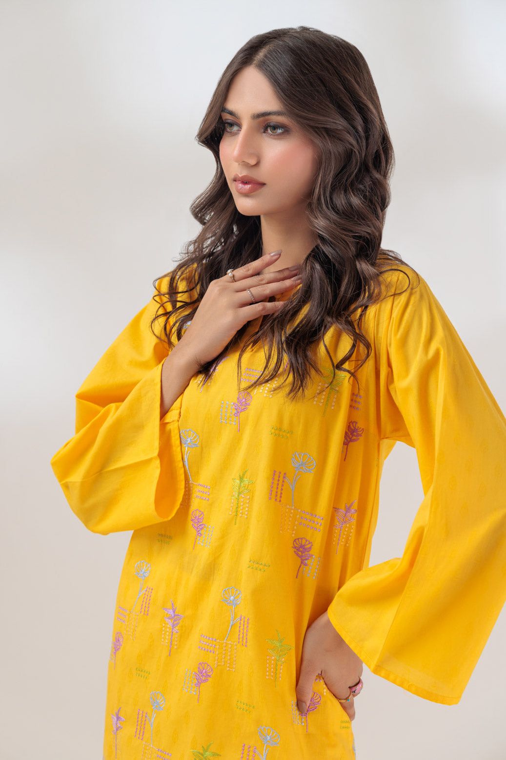 Jacquard Yellow 2 Piece Stitched Suit - Bonanza