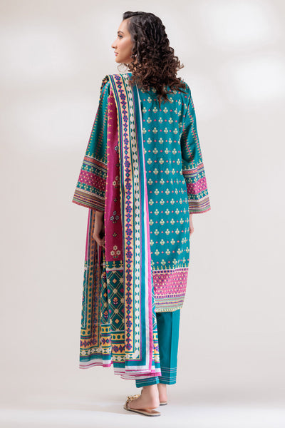 Lawn Blue 3 Piece Stitched Suit - Bonanza