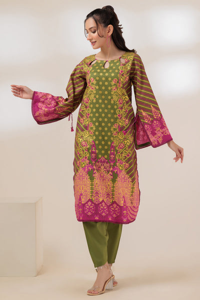 Lawn Green 2 Piece Stitched Suit - Bonanza