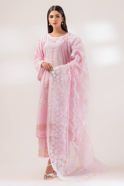 Cambric Pink 3 Piece Stitched Suit - Bonanza