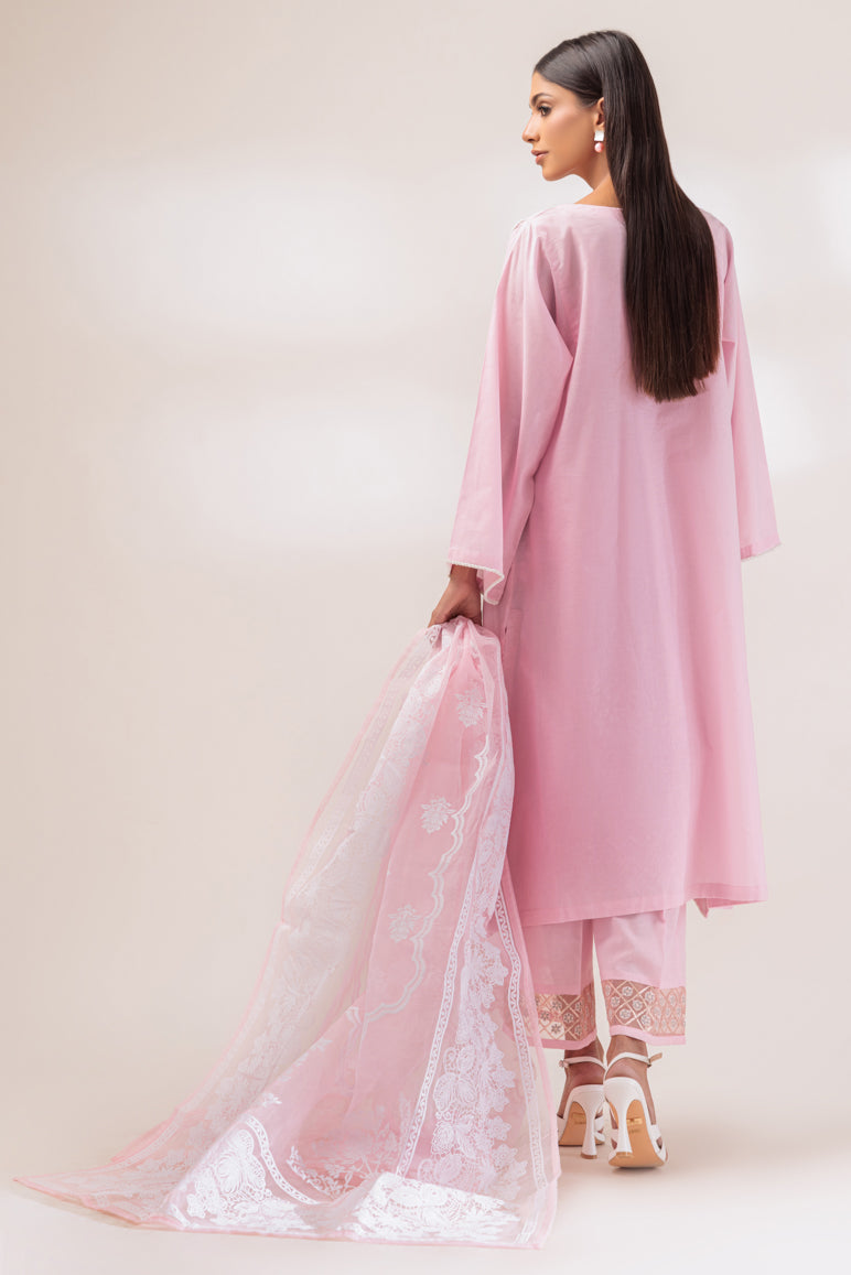 Cambric Pink 3 Piece Stitched Suit - Bonanza