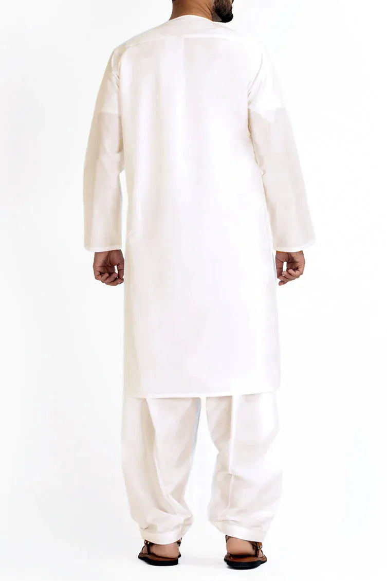Blended White Inner Suit - J. Junaid Jamshed