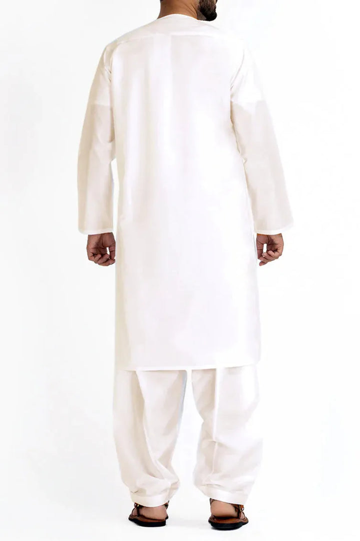 Blended White Inner Suit - J. Junaid Jamshed