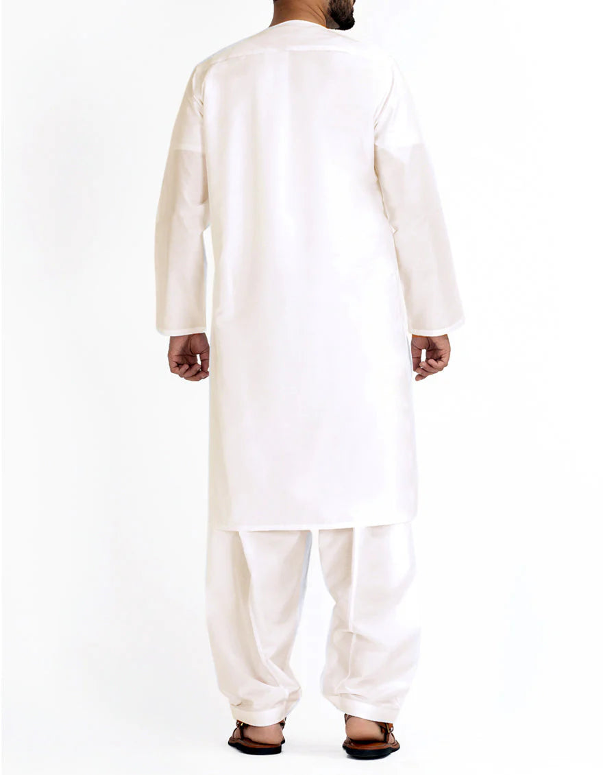 Blended White Inner Suit - J. Junaid Jamshed